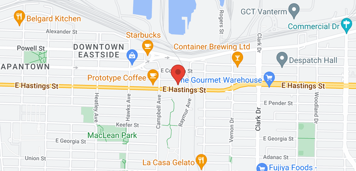 map of 755 955 E HASTINGS STREET
